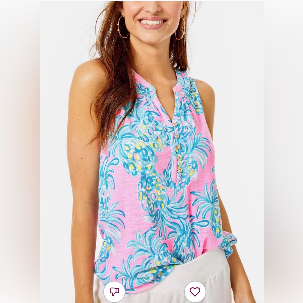 Lilly Pulitzer Pink and Blue Patterned Top